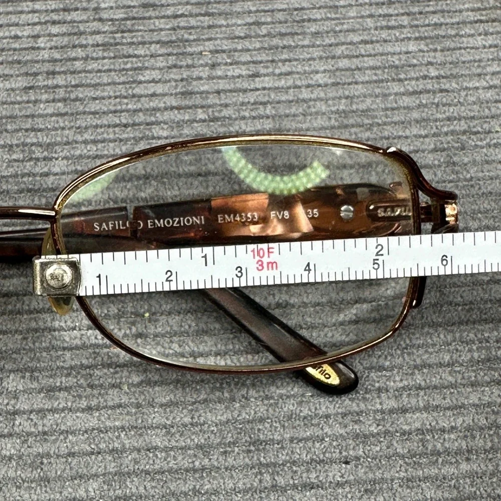 Safilo Emozioni EM4353 Brown Tortoise Crystal Detail Y2K Eyeglass Frames Italy